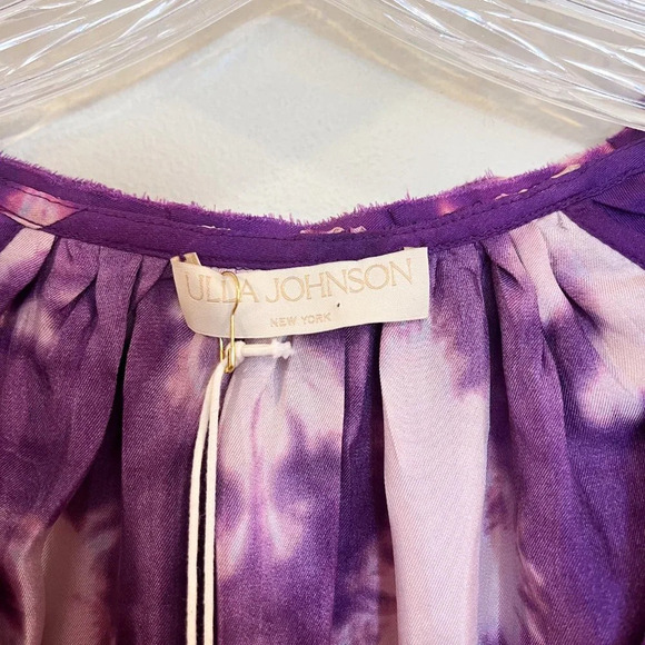 Ulla Johnson Emery 100% Silk Purple Tie Dye Mini Dress in Cassis Blur 00 NWT - Picture 10 of 15